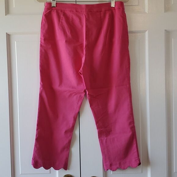 ZAC & RACHEL HOT PINK CAPRI CROPPED PANTS SIZE 8 PULL ON ELASTIC PREPPY - Picture 4 of 6